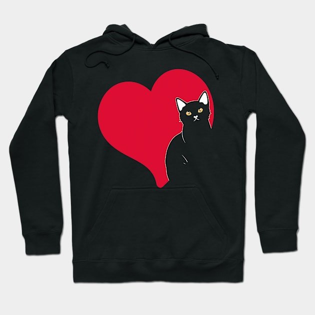 Cat Valentines Day Boys Girls Valentine Hoodie by Neldy